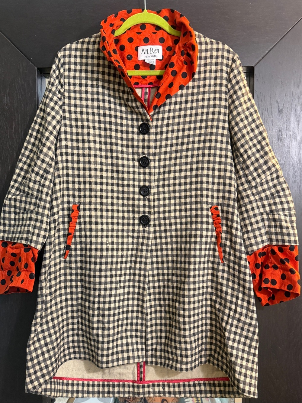 An Ren Black Checker Jacket